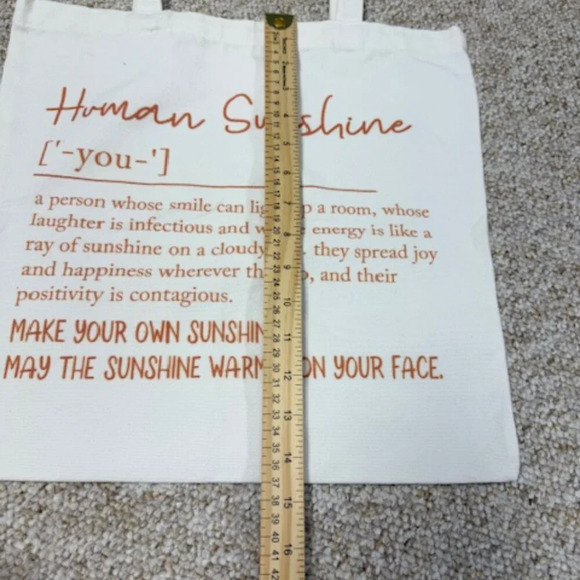 Tote Bag Human Sunshine Canvas Tote Spread Light Shoulder Bag Farmers Market - Picture 5 of 6